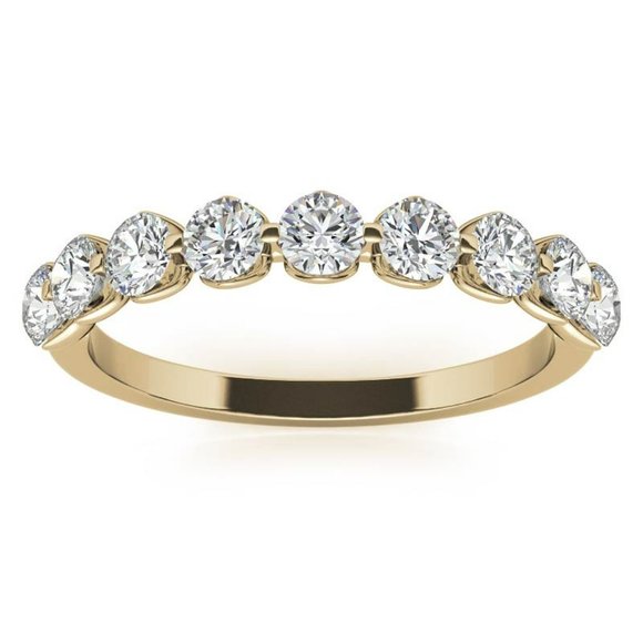 9-Stone 3mm Round Moissanite Stackable Band - Picture 13 of 16